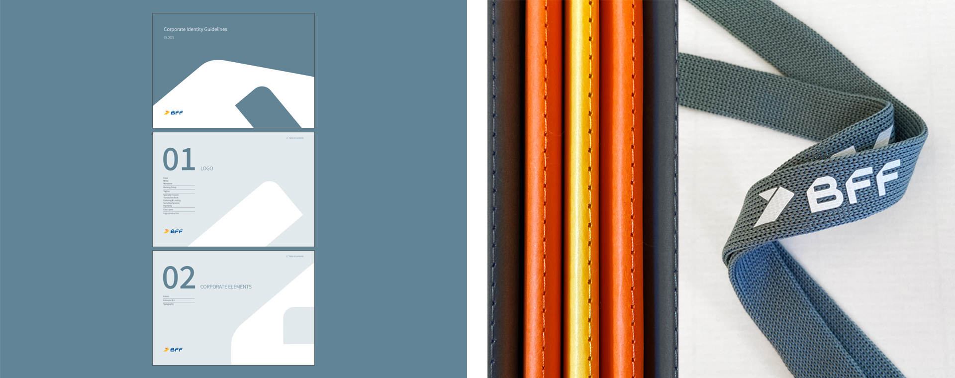 BFF Bank, merchandising aziendale: notes, cartelline, lanyards