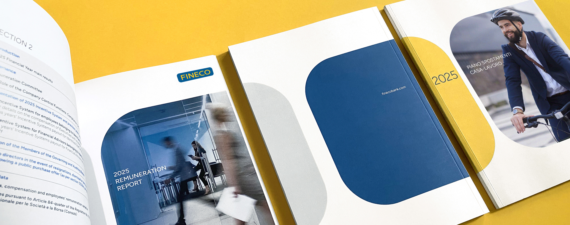 Fineco Bank, elementi visivi dell'impostazione grafica dei Report Fineco Bank, elementi visivi dell'impostazione grafica dei Report