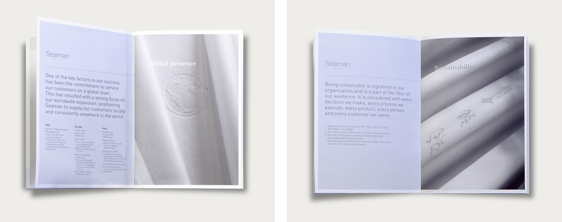 Seaman Paper, progetto grafico per cataloghi coordinati